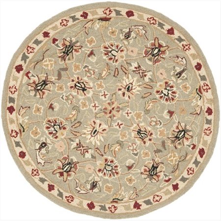 SAFAVIEH 3 x 3 ft. Round Transitional Chelsea Sage and Ivory Hand Hooked Rug HK78D-3R